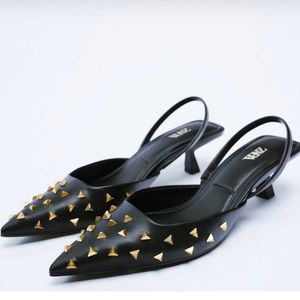Zara Studded Kitten Heels
